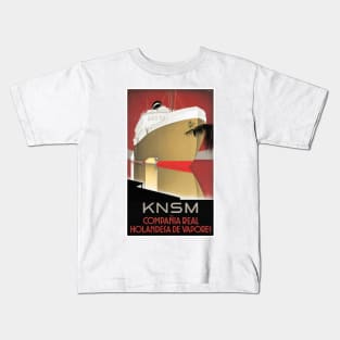 Vintage Travel Poster The Netherlands KNSM Kids T-Shirt